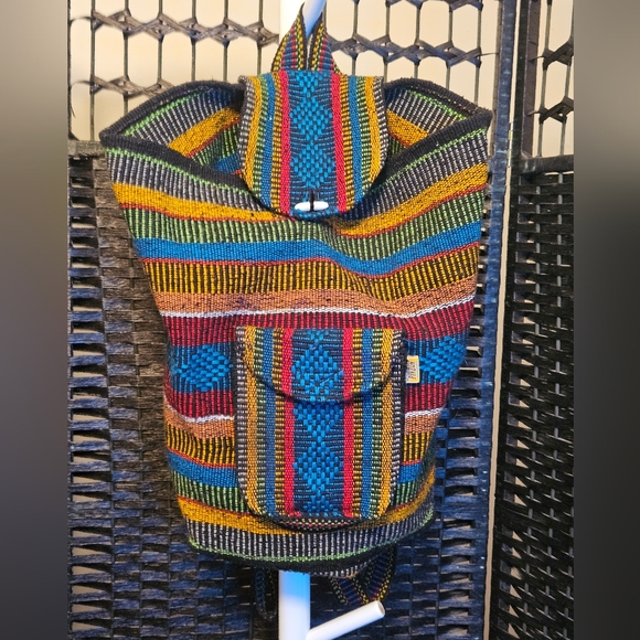 Artesania Handbags - Striped Knit Baja Backpack